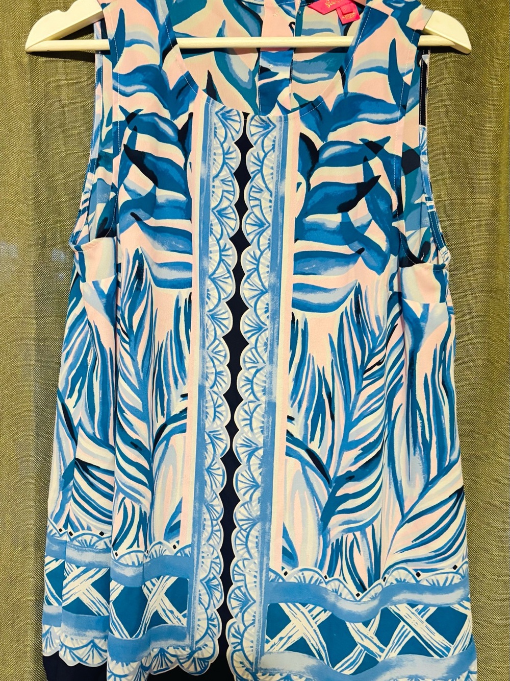 Lilly Pulitzer Blue & Pink Tropical Sleeveless Tunic